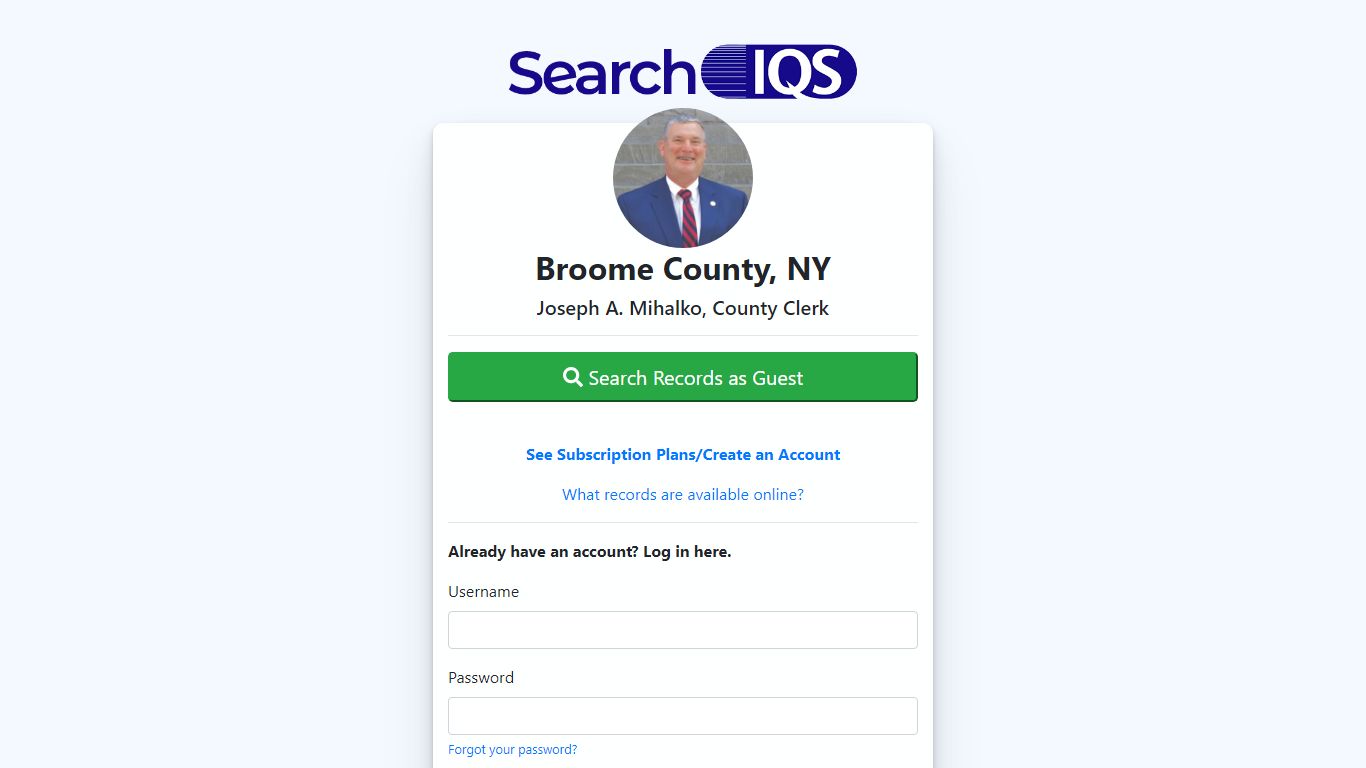 Broome County, NY - Search Online Records - SearchIQS